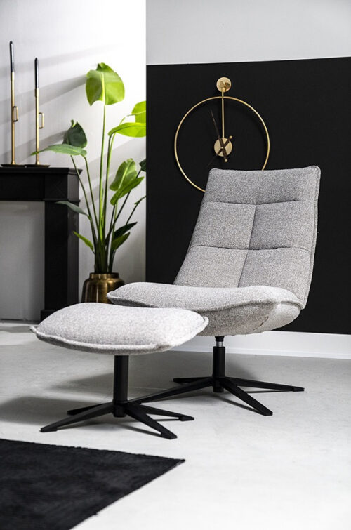Fauteuil Marcus met voetenbank Licht grijs - Afbeelding 14