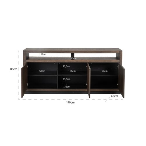 Dressoir Eikenura 3-deuren (Bruin) - Afbeelding 6