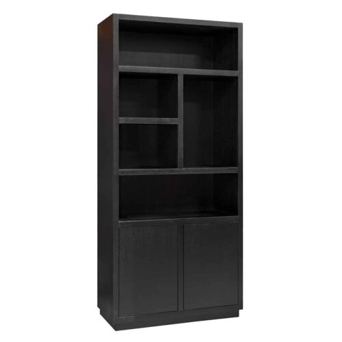 Boekenkast Oakura Eikenhout kleur Zwart
