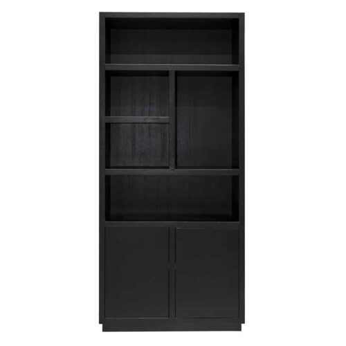 Boekenkast Oakura Eikenhout kleur Zwart - Afbeelding 3