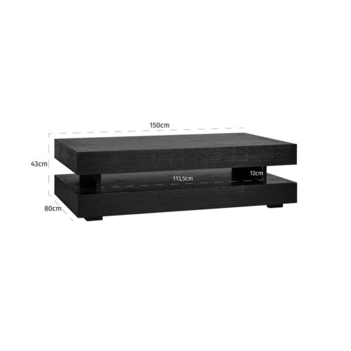 Salontafel Oakura 150 x 80 cm - Zwart - Afbeelding 5