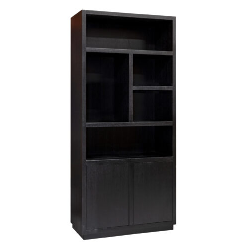 Boekenkast Oakura Eikenhout kleur Zwart