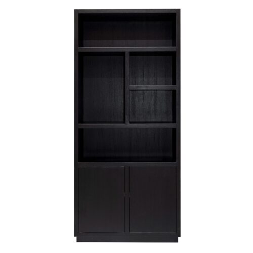 Boekenkast Oakura Eikenhout kleur Zwart - Afbeelding 3