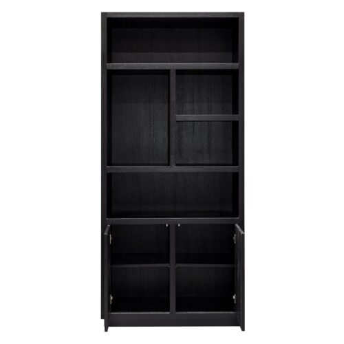 Boekenkast Oakura Eikenhout kleur Zwart - Afbeelding 4