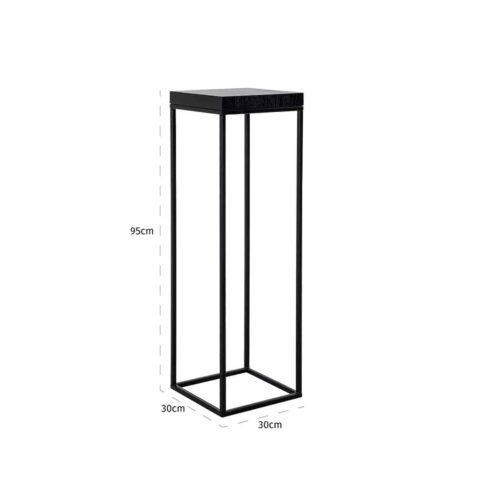 Zuil Oakura Hout en Staal 95cm hoog kleur zwart - Afbeelding 4