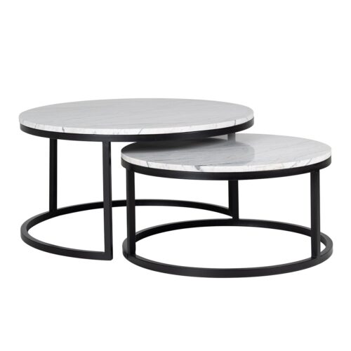 Salontafel Lexington Marmer Set van 2 stuks - Wit