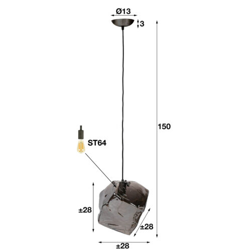 Hanglamp Rock 1 lamp Chromed Glass - Afbeelding 8