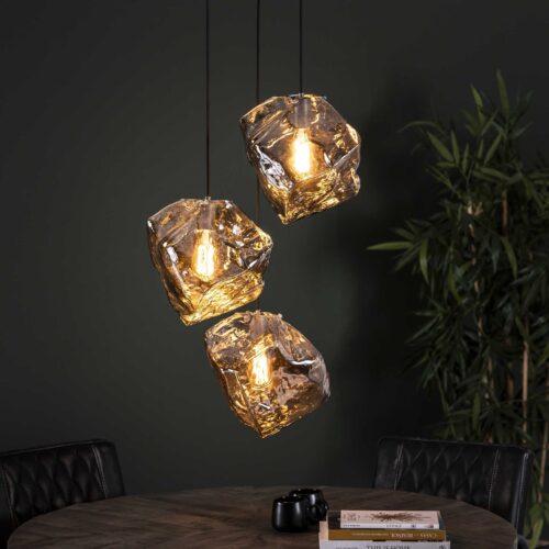 Hanglamp Rock Getrapt met 3 lampen Chromed Glass - Afbeelding 11
