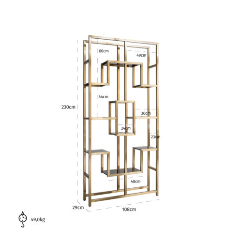Wandkast Magnus brushed gold (Brushed Gold) - Afbeelding 4