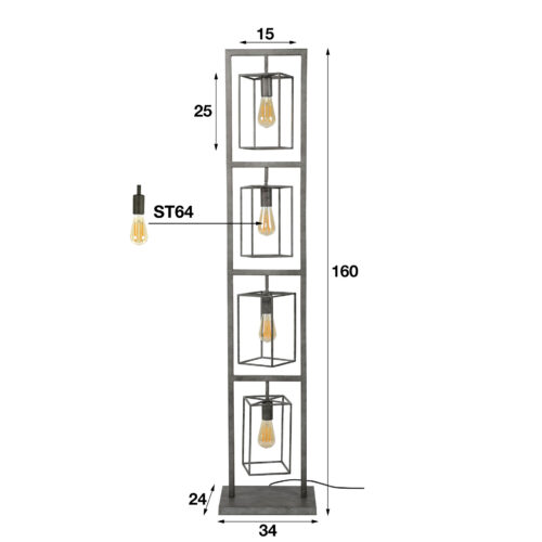 Vloerlamp Cubic Tower 160 cm - Afbeelding 15