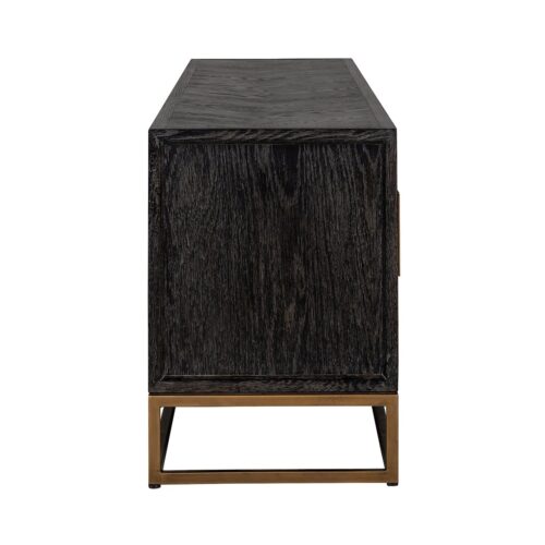 TV-dressoir Blackbone brass 4-deuren 200 (Black rustic) - Afbeelding 2