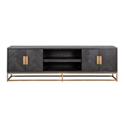 TV-dressoir Blackbone brass 4-deuren 200 (Black rustic) - Afbeelding 4