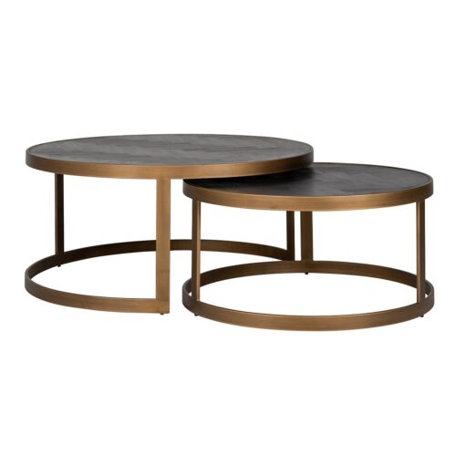 Salontafel Blackbone Eiken met metalen frame - set van 2