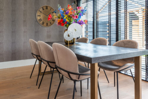 Eettafel Blackbone Eiken 220 x 100 cm met gouden u-poot - Zwart - Afbeelding 4