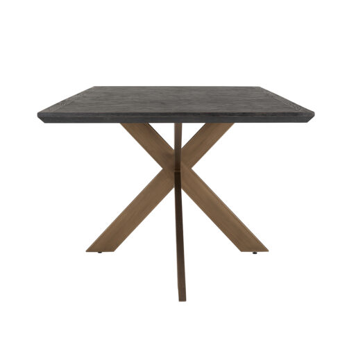 Eettafel Blackbone Eiken 260 x 100 cm met geborsteld gouden spinpoot - Zwart - Afbeelding 2