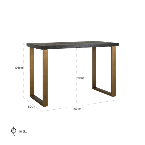 Bartafel Blackbone Eikenhout en staal - Afbeelding 4