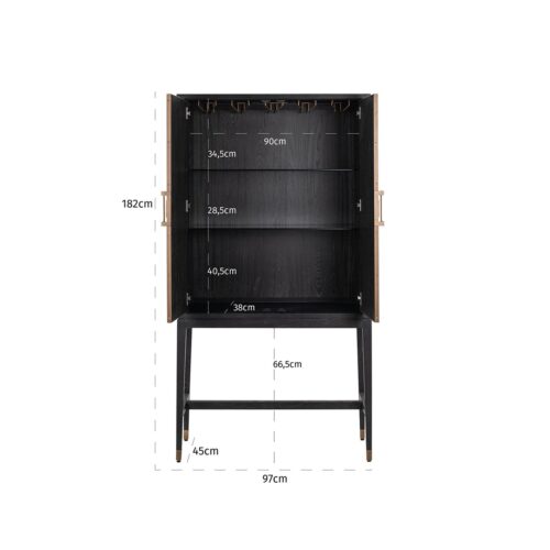 Opbergkast Bloomingville Eikenhout 182 x 97cm - Afbeelding 4