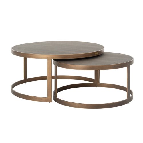 Salontafel Bloomingville Segrijn lederlook -  Set van 2 stuks