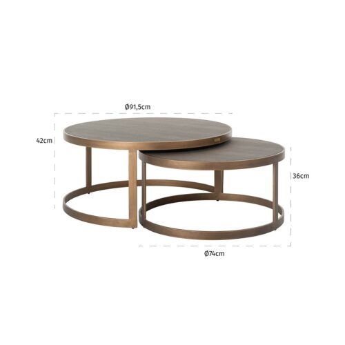 Salontafel Bloomingville Segrijn lederlook -  Set van 2 stuks - Afbeelding 2