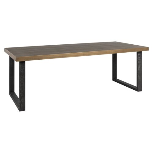 Eettafel Bloomville segrijn lederlook 200 x 100 cm - Zwart