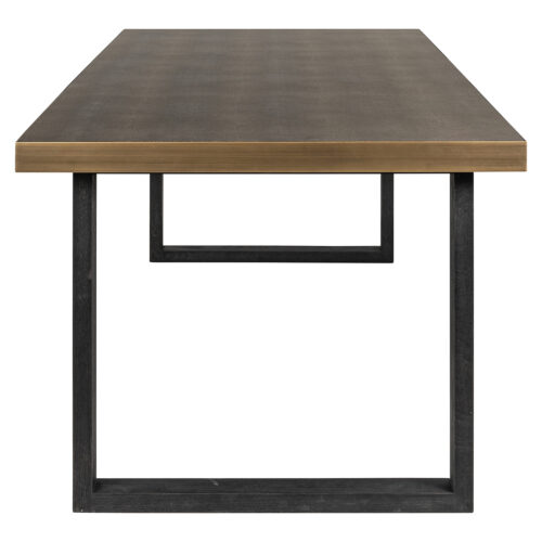 Eettafel Bloomville segrijn lederlook 200 x 100 cm - Zwart - Afbeelding 2