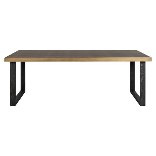 Eettafel Bloomville segrijn lederlook 200 x 100 cm - Zwart - Afbeelding 4