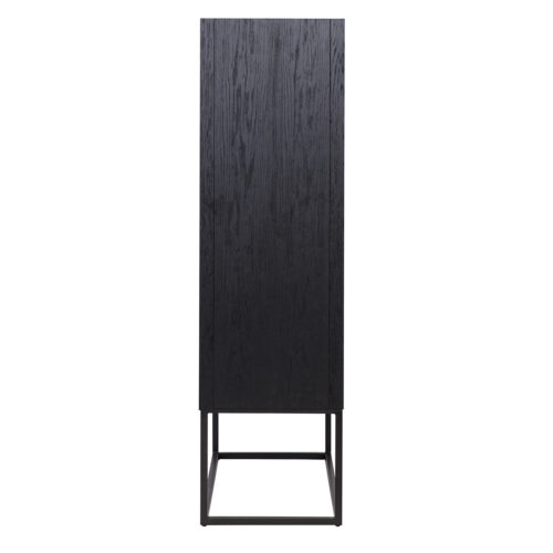 Opbergkast Blax 110 x 175cm Eikenhout en staal kleur zwart - Afbeelding 2