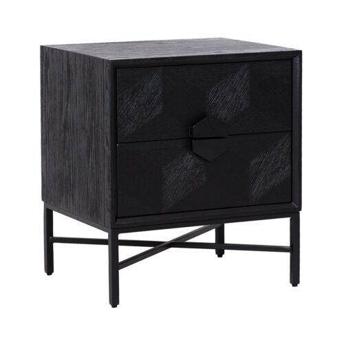 Ladenkast/Nachtkastje Blax 2-laden (Black)