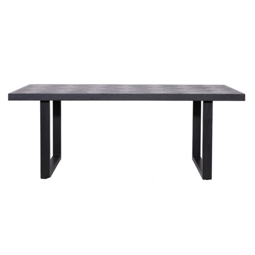 Eettafel Blax 200 x 100 cm eiken met metalen onderstel  - Zwart - Afbeelding 3