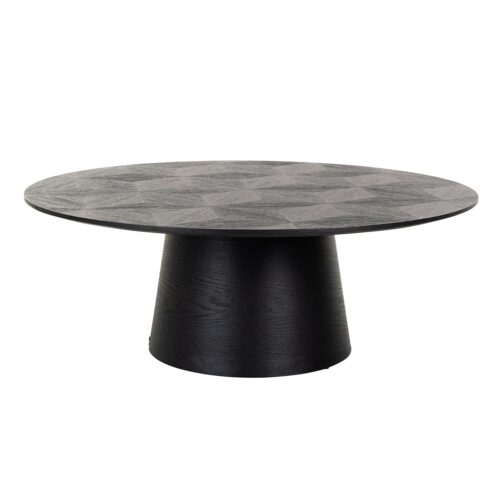 Ronde Salontafel Blax Ø110cm Eikenhout - Zwart