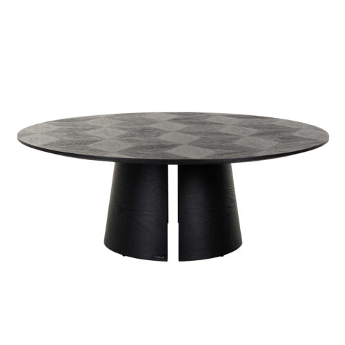 Ronde Salontafel Blax Ø110cm Eikenhout - Zwart - Afbeelding 2