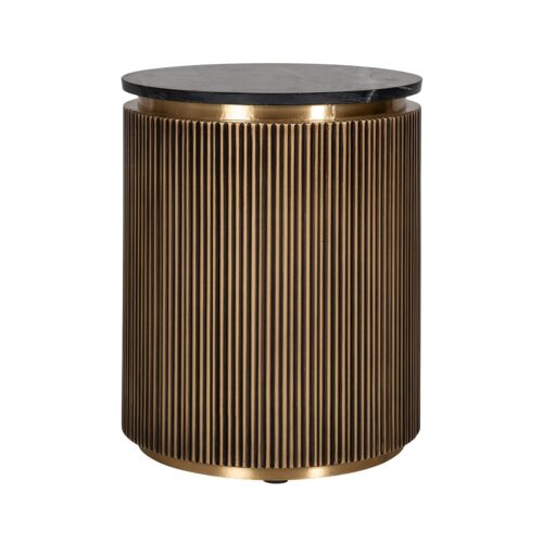 Ronde Bijzettafel Ironville Marmer Ø50 cm - Goud