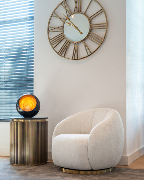 Ronde Bijzettafel Ironville Marmer Ø50 cm - Goud - Afbeelding 5