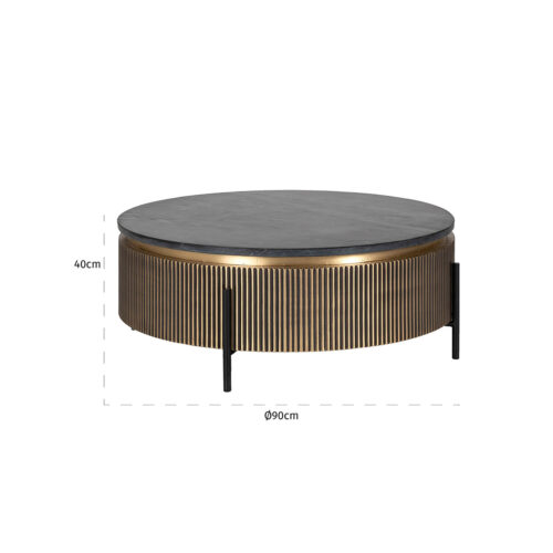 Ronde Salontafel Ironville Ø90 cm - Marmer - Afbeelding 3