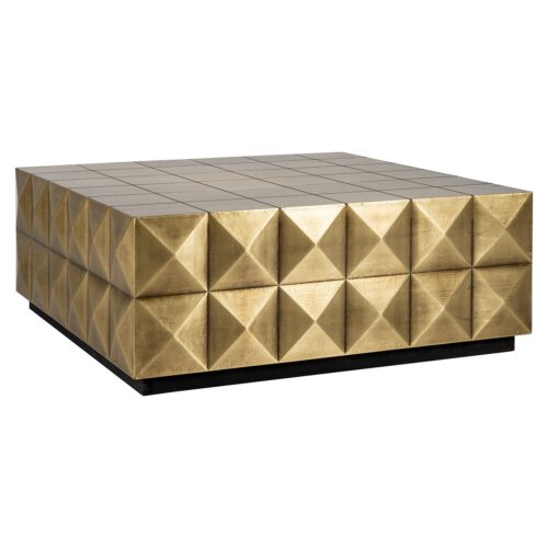 Salontafel Collada met glasplaat 90 cm - Goud