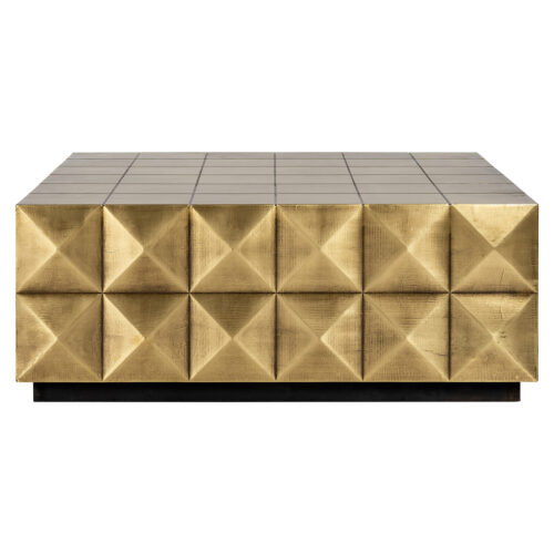 Salontafel Collada met glasplaat 90 cm - Goud - Afbeelding 2