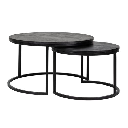 Ronde Salontafel Catana Set van 2 stuks - Zwart