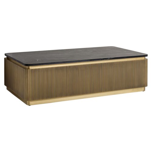 Salontafel Ironville 140 x 80 cm Marmer - Goud