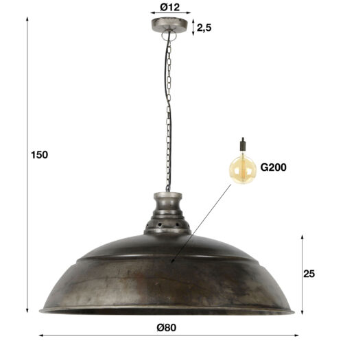 Hanglamp Industry Ø80 met 1 lamp - Metaal - Afbeelding 12