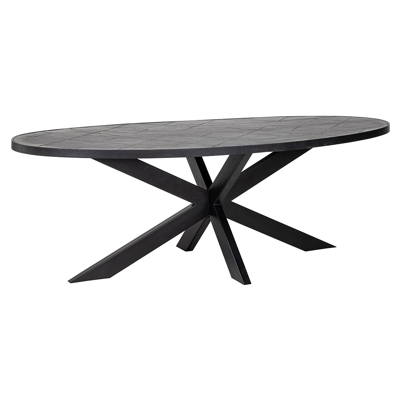 Ovale Eettafel Scotch 230 x 100 cm steenfineer - Zwart