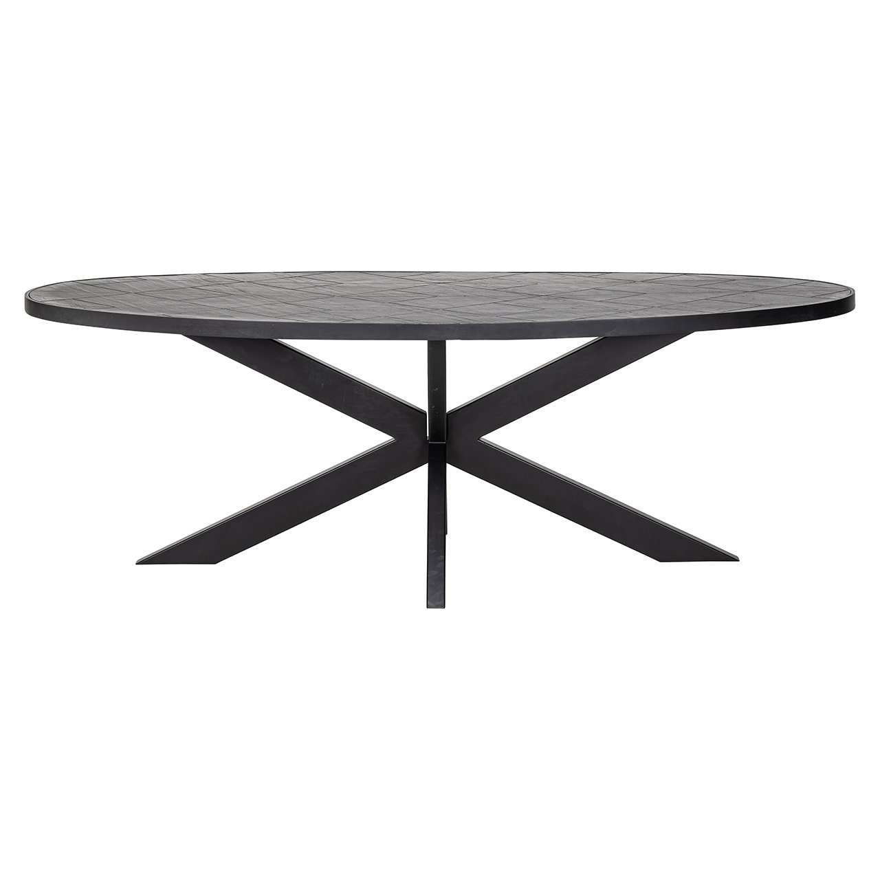Ovale Eettafel Scotch 230 x 100 cm steenfineer - Zwart - Afbeelding 2