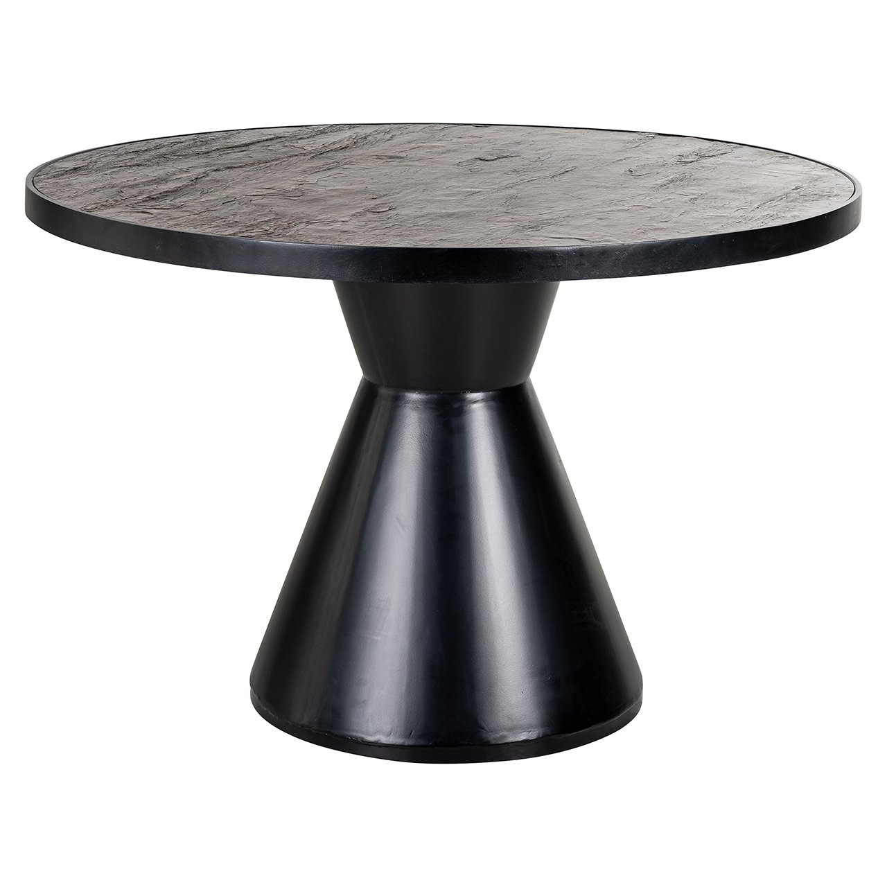 Ronde Eettafel Russel steenfineer Ø120cm - Zwart