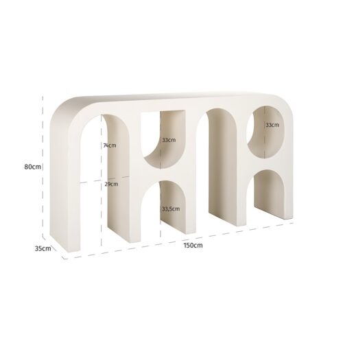 Sidetable Bloomstone 150 cm - Wit - Afbeelding 4