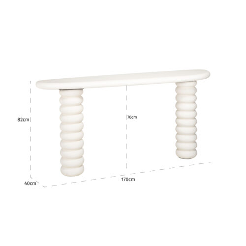 Organische Sidetable Bloomstone 170 x 40 cm - Wit - Afbeelding 5