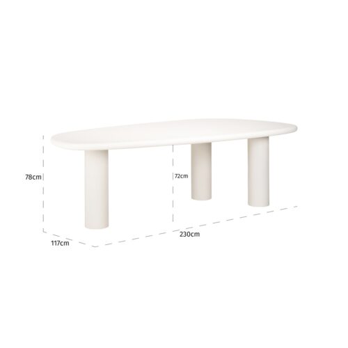 Organische Eettafel Bloomstone 230 x 117cm - Wit - Afbeelding 4