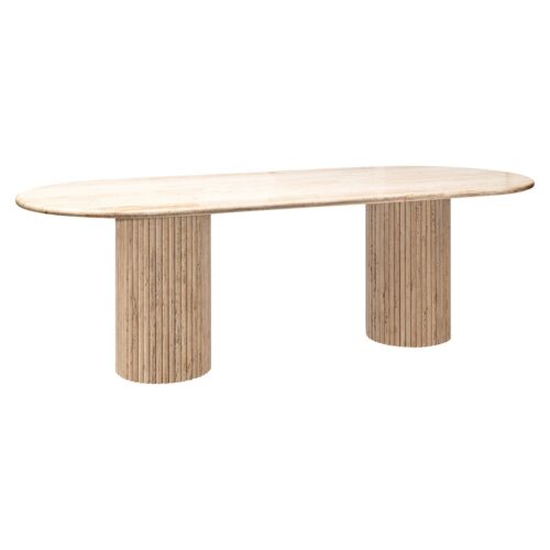 Ovale Eettafel La Cantera 240 x 110 cm - Travertin