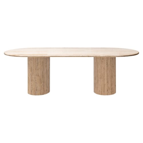 Ovale Eettafel La Cantera 240 x 110 cm - Travertin - Afbeelding 4