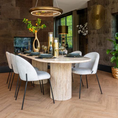 Ovale Eettafel La Cantera 240 x 110 cm - Travertin - Afbeelding 7
