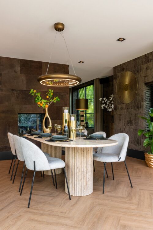 Ovale Eettafel La Cantera 240 x 110 cm - Travertin - Afbeelding 8