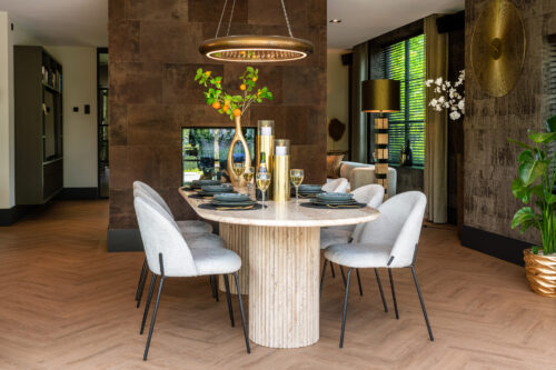 Ovale Eettafel La Cantera 240 x 110 cm - Travertin - Afbeelding 10